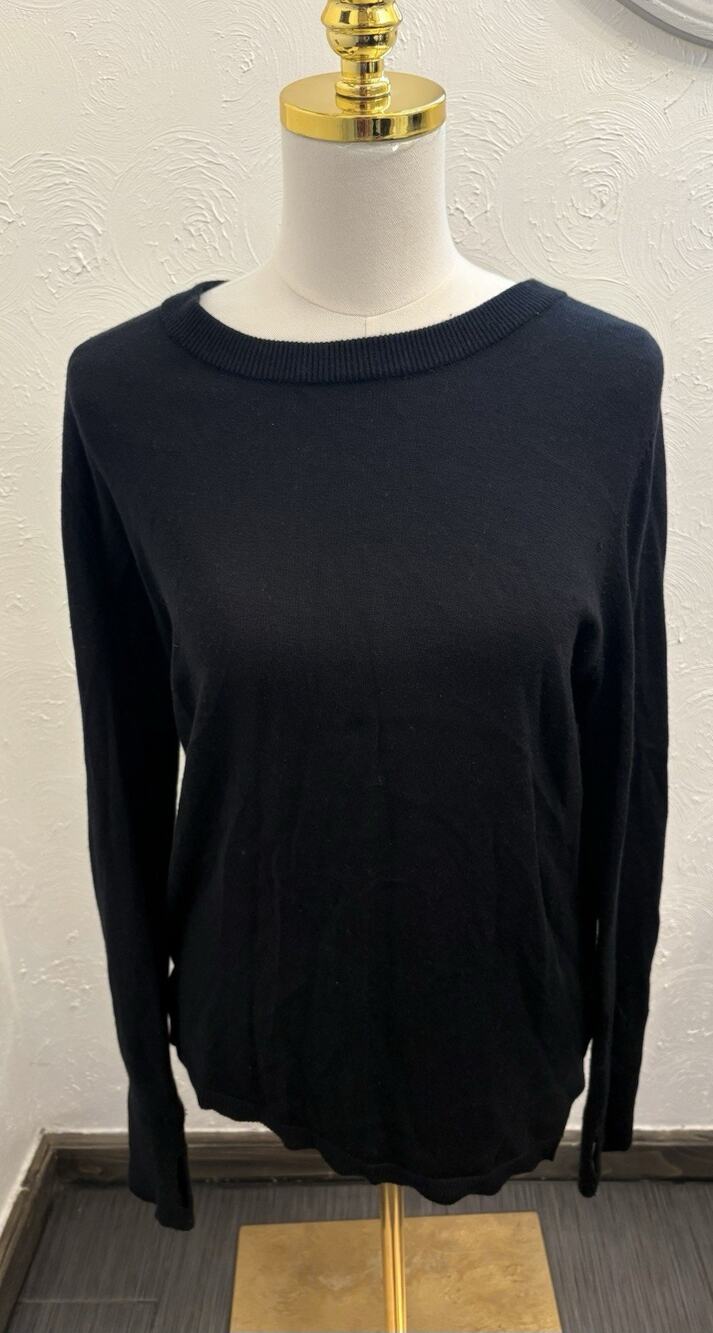 Lululemon Bring It Backbend Sweater Black Size 12/14 Cashmere Blend